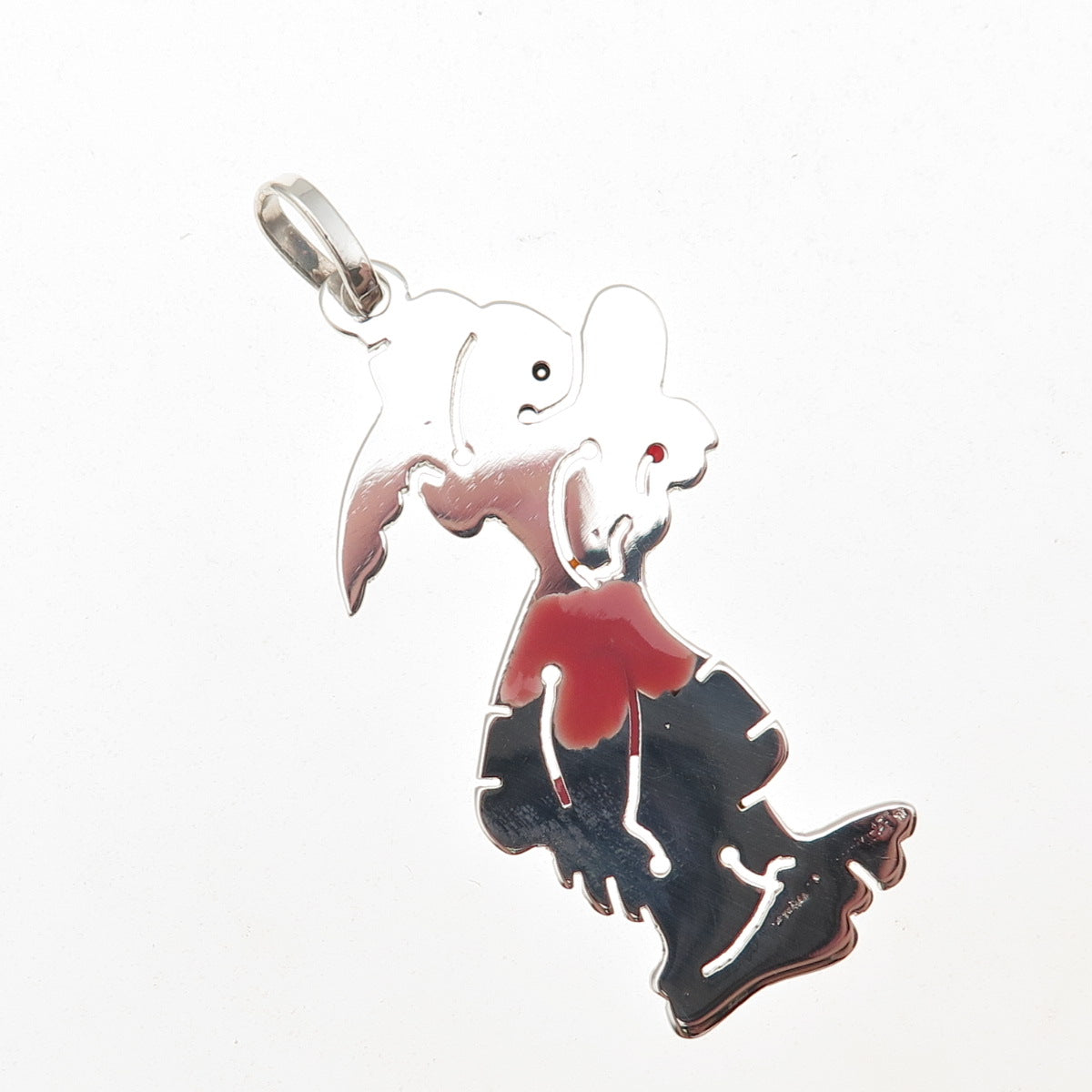 925 Sterling Silver Vintage Italy Enamel Asterix Charm Pendant