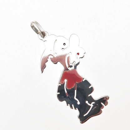 925 Sterling Silver Vintage Italy Enamel Asterix Charm Pendant