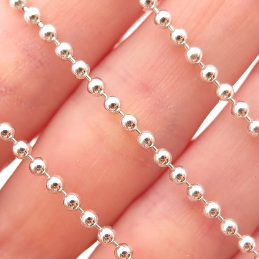 Tiffany & Co. 925 Sterling Silver Vintage Ball Beaded Chain Necklace 32"