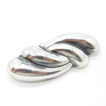 925 Sterling Silver Vintage Mexico Swirl Handcrafted Pin Brooch