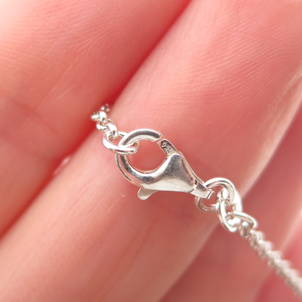 Han 925 Sterling Silver Rolo Chain Necklace 18"