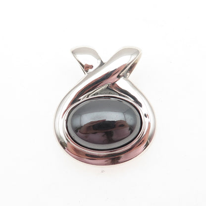 ESPO SIG Joseph Esposito 925 Sterling Silver Vintage Real Hematite Slide Pendant