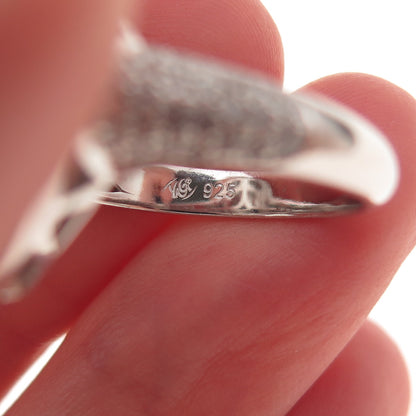 Yagi 925 Sterling Silver Lab-Created White Sapphire & Blue C Z Ring Size 7
