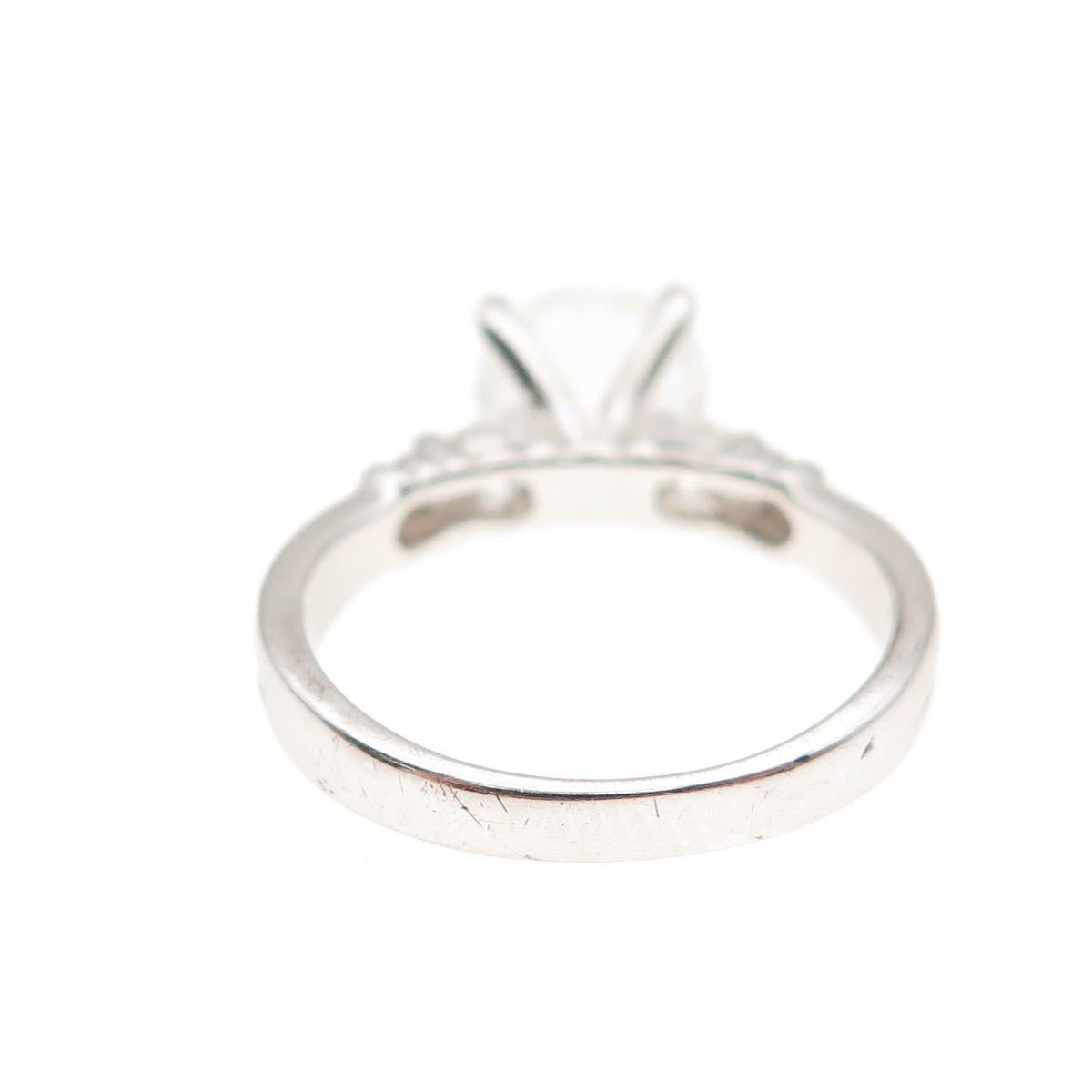 925 Sterling Silver Round-Cut C Z Engagement Ring Size 5.25