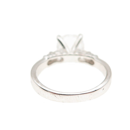 925 Sterling Silver Round-Cut C Z Engagement Ring Size 5.25