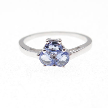 925 Sterling Silver Real Oval-Cut Tanzanite Ring Size 8.25