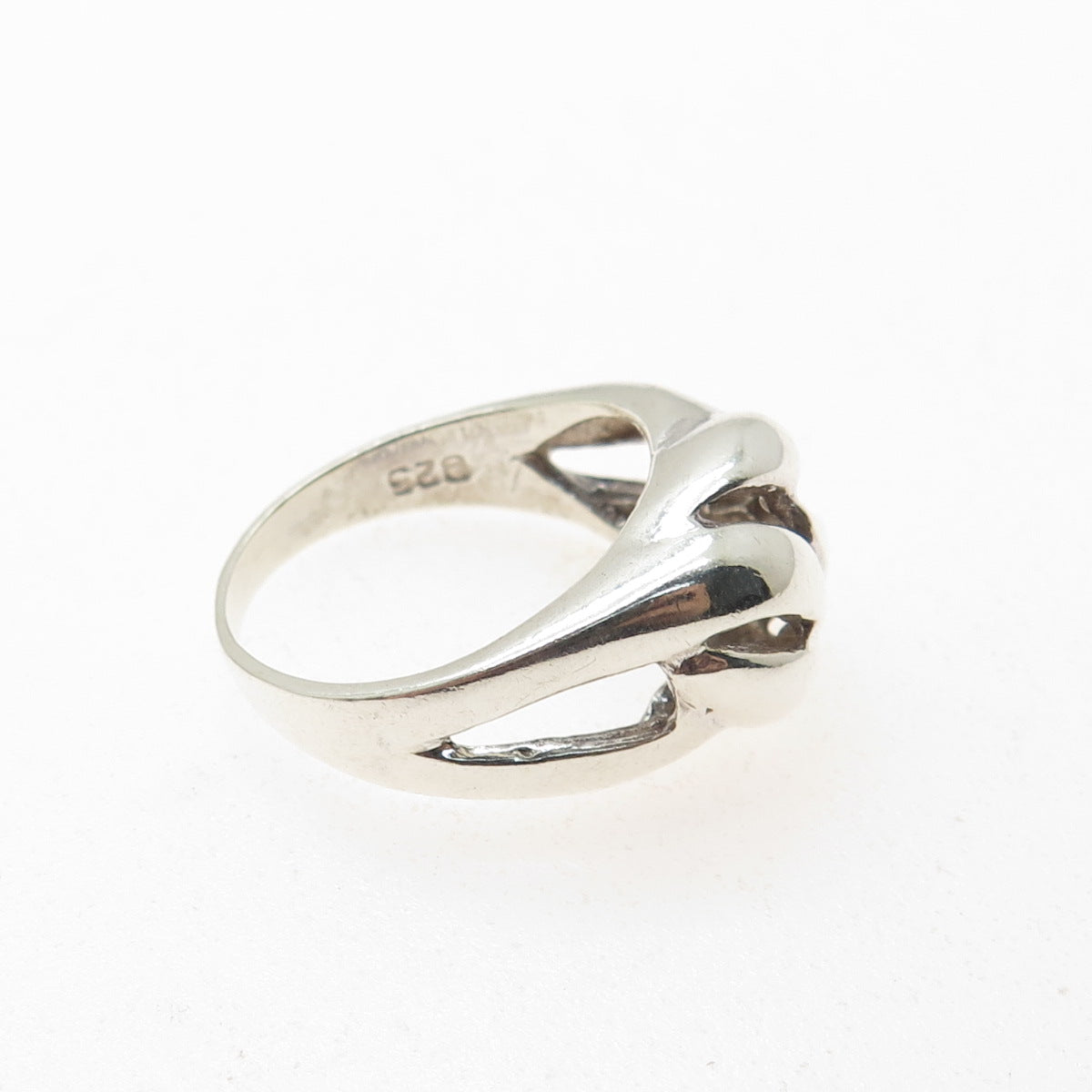 925 Sterling Silver Vintage Modernist Oxidized Ring Size 7.75