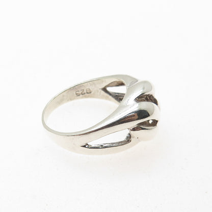 925 Sterling Silver Vintage Modernist Oxidized Ring Size 7.75