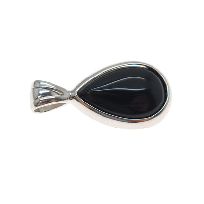 925 Sterling Silver Vintage Real Black Onyx Interchangeable Charm Pendant