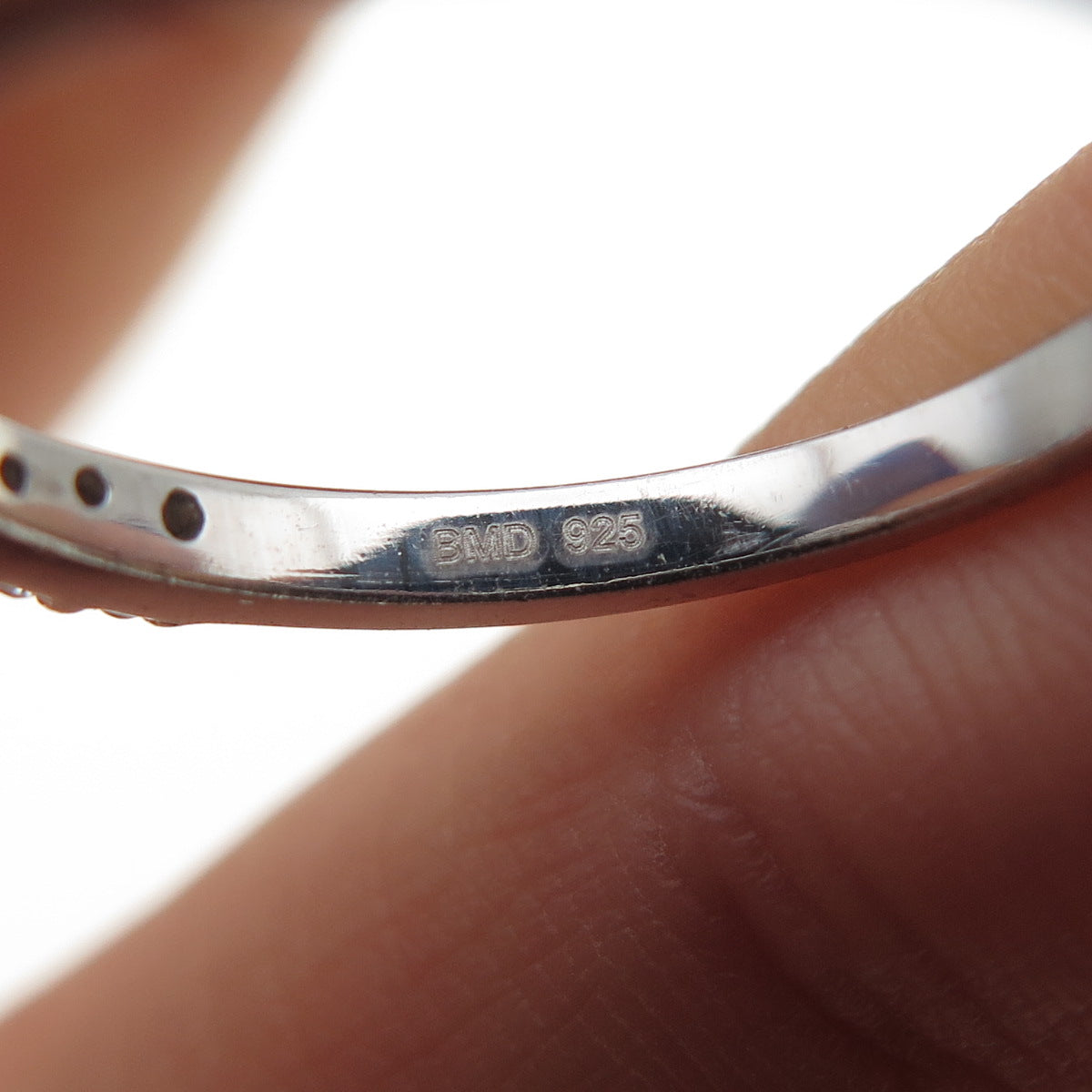 925 Sterling Silver Real Round-Cut Aquamarine & White Topaz Ring Size 6.25