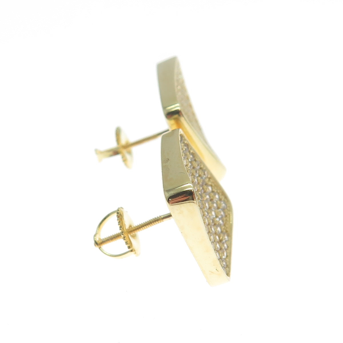 925 Sterling Silver Gold Plated Heart-Cut C Z Cushion Stud Earrings