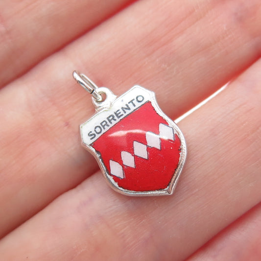 FRITZ REU & CO. 835 Silver Vintage Enamel Sorrento Minimalist Charm Pendant