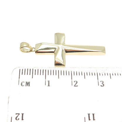 14K Yellow Gold Modernist Cross Charm Pendant