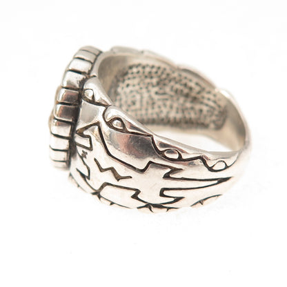 Shube 925 Sterling Silver Vintage Sun Symbol Oxidized Ring Size 7.25