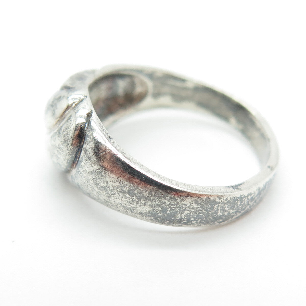 CHAPAL-ZENRAY 925 Sterling Silver Vintage Ribbed Ring Size 6.75