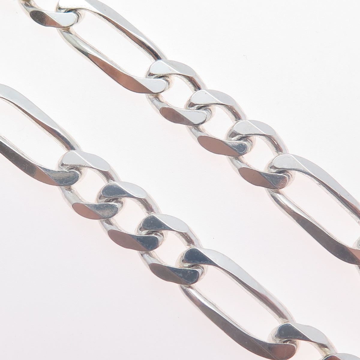 925 Sterling Silver Vintage Italy Figaro Chain Necklace 18"