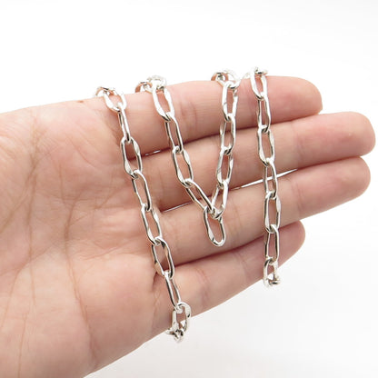 925 Sterling Silver Oval Chain Necklace 32"