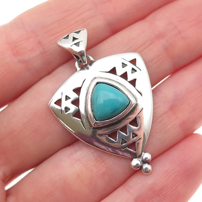 Carolyn Pollack Old Pawn 925 Sterling Silver Vintage Turquoise Charm Pendant