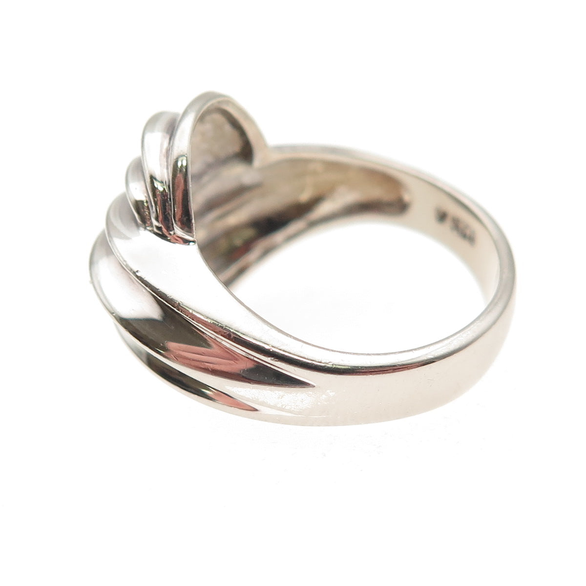 925 Sterling Silver Vintage Modernist Wavy Ring Size 7
