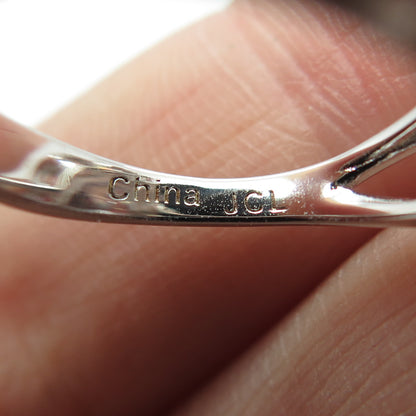 925 Sterling Silver Oval & Round-Cut C Z Ring Size 8