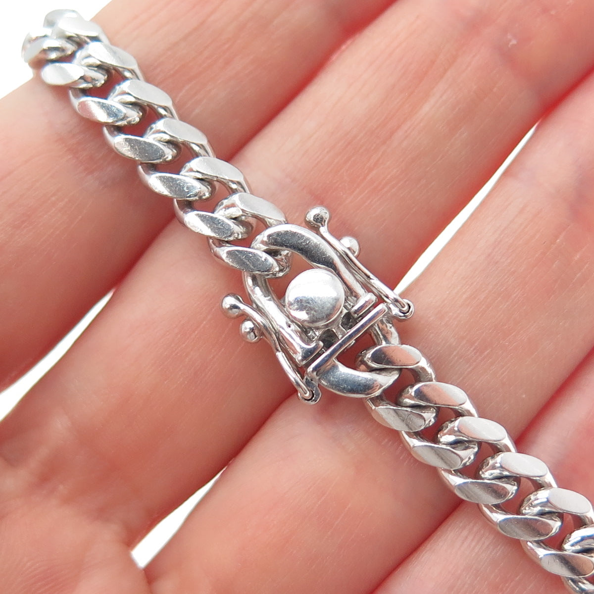 925 Sterling Silver Italy Cuban Link Bracelet 8.5"