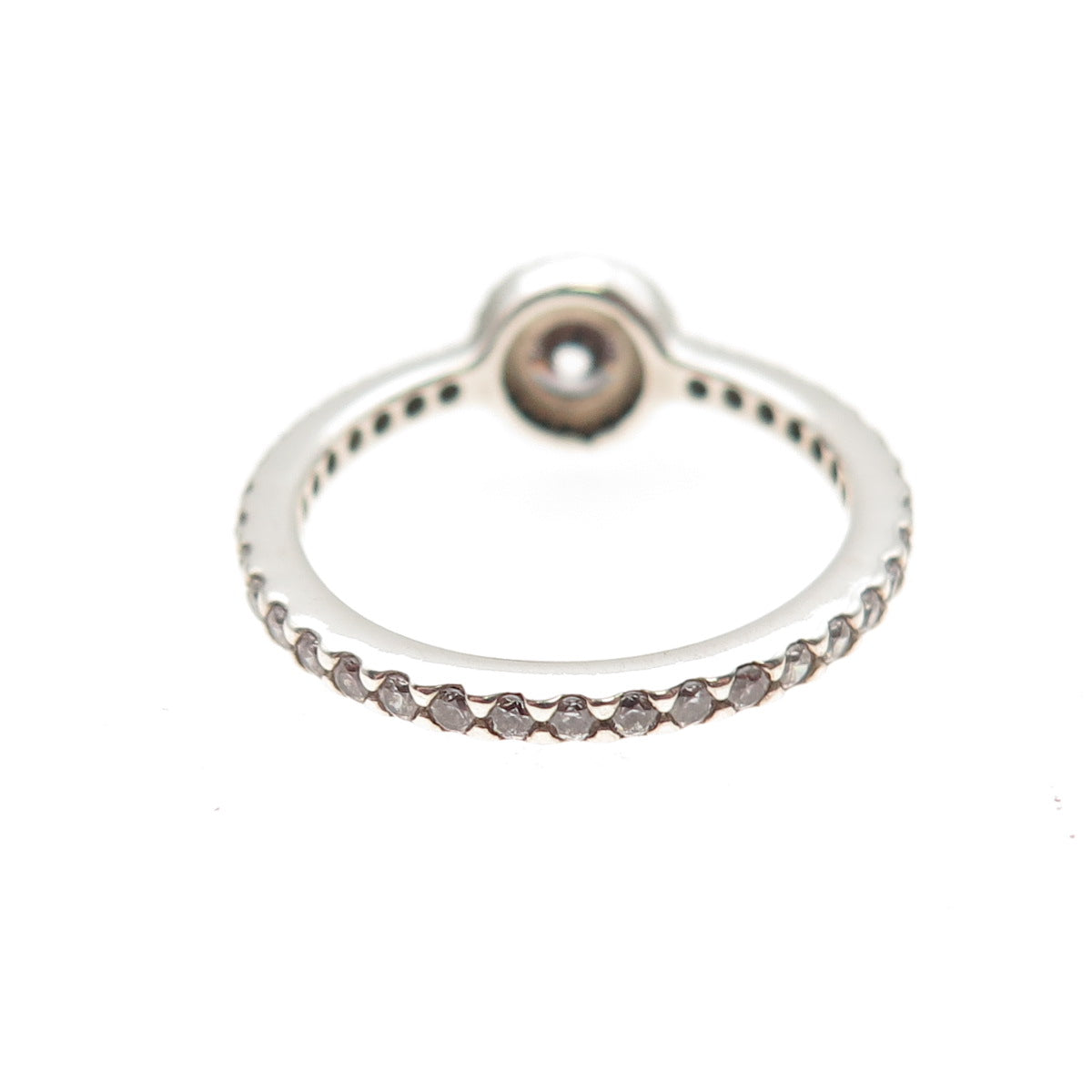 Pandora 925 Sterling Silver Round-Cut C Z Engagement Ring Size 6.25