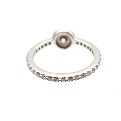 Pandora 925 Sterling Silver Round-Cut C Z Engagement Ring Size 6.25