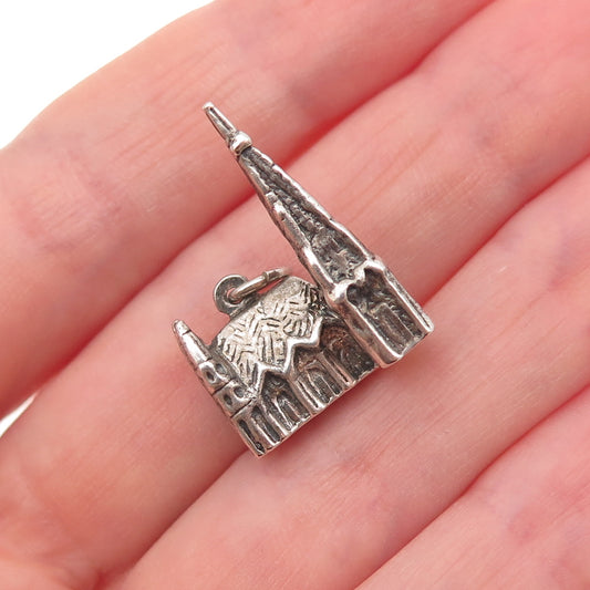 835 Silver Antique Art Deco St. Stephen's Cathedral Vienna 3D Charm Pendant