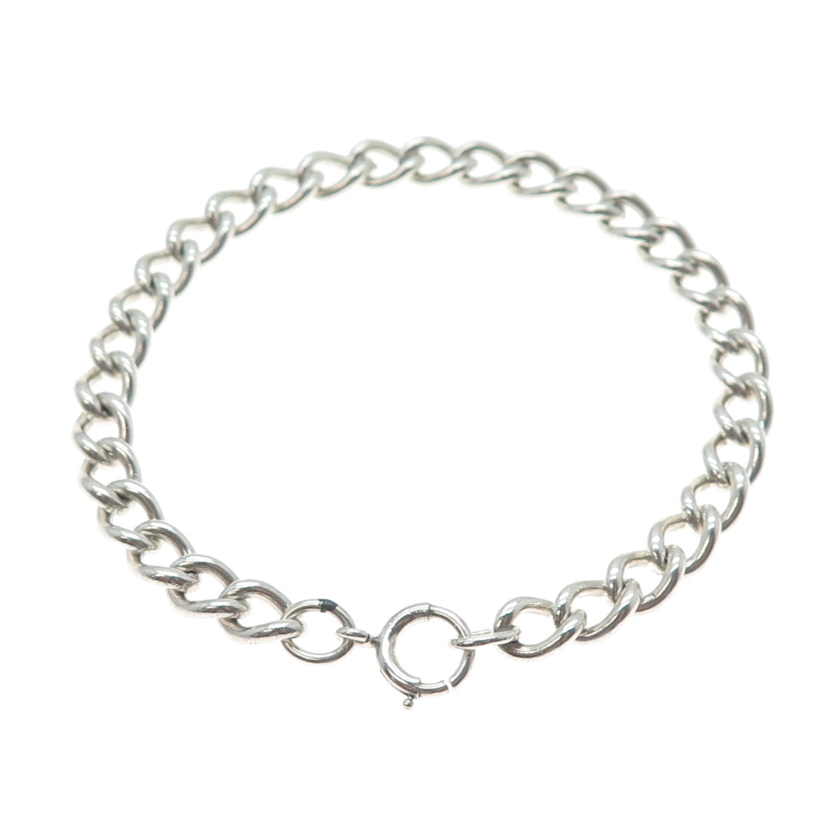 BINDER BROTHERS 925 Sterling Silver Antique Art Deco Curb Link Bracelet 7"