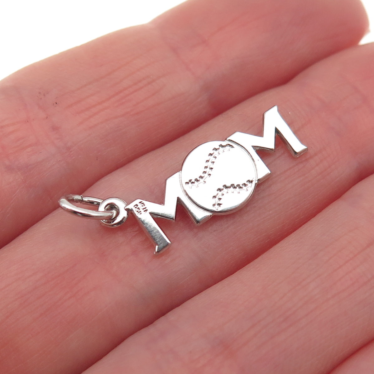 Rembrandt RQC 925 Sterling Silver Vintage Baseball Mom Mini Charm Pendant