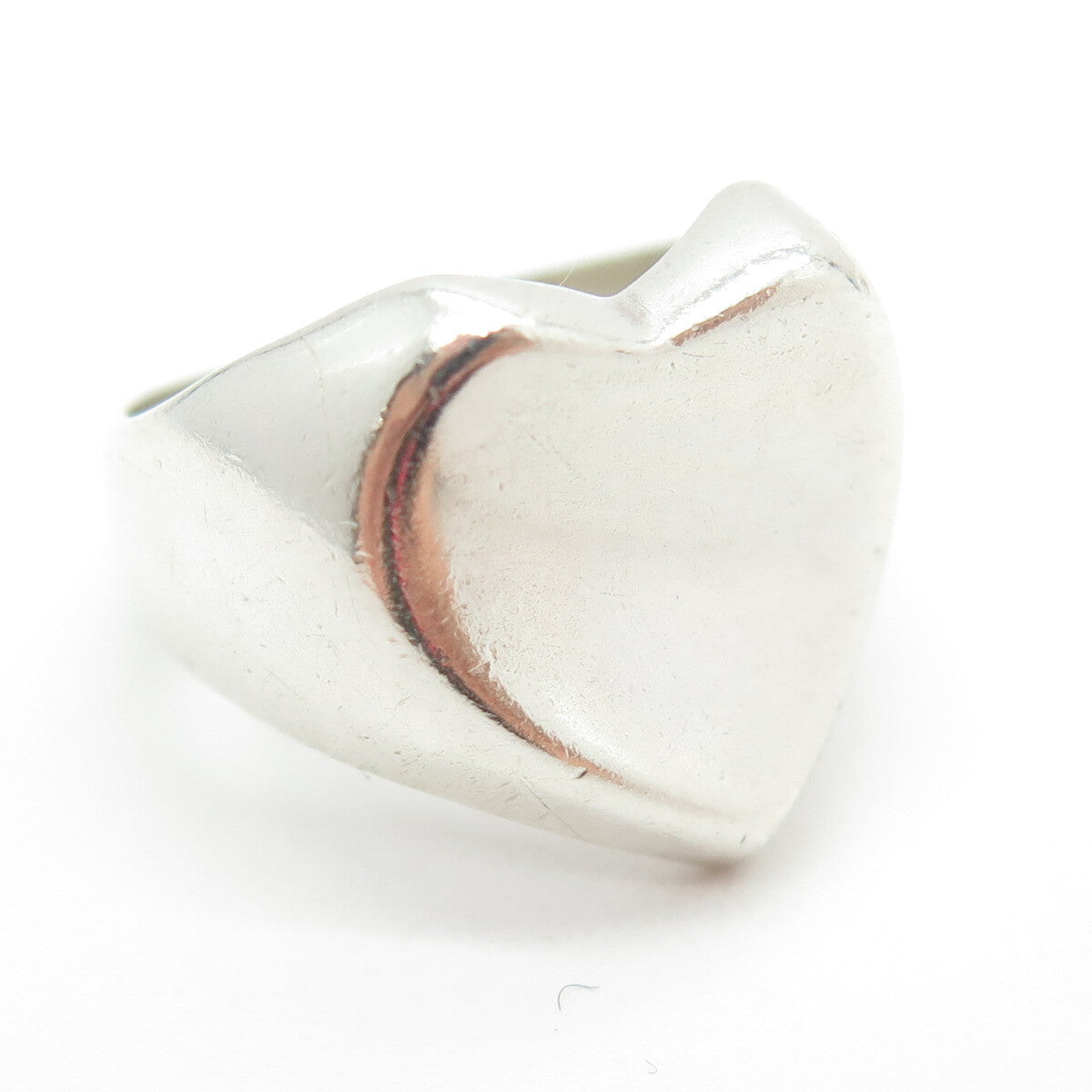 CHAPAL ZENRAY 925 Sterling Silver Vintage Modernist Heart Ring Size 6.25