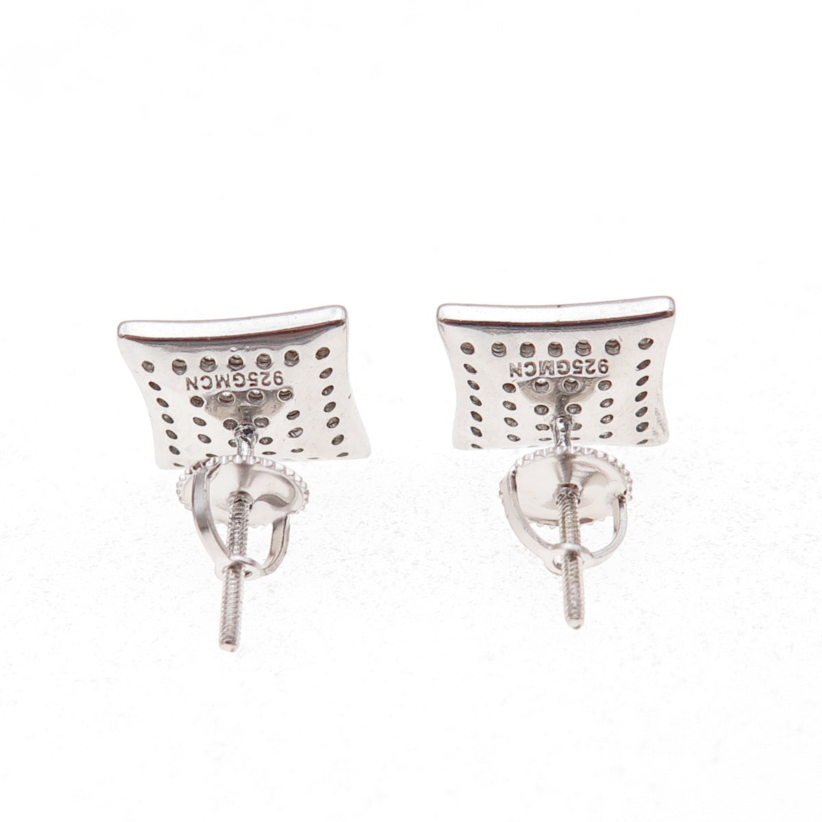 925 Sterling Silver Round-Cut C Z Stud Earrings