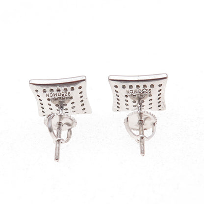 925 Sterling Silver Round-Cut C Z Stud Earrings