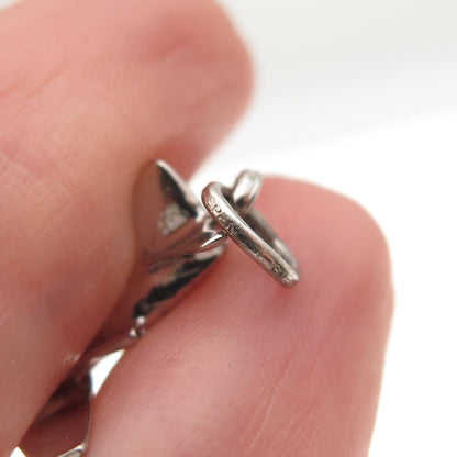 Spencer 925 Sterling Silver Vintage Airplane Jet 3D Charm Pendant