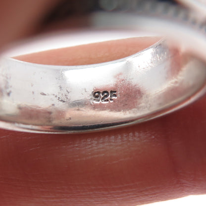 925 Sterling Silver Vintage Twisted Oxidized Band Ring Size 7