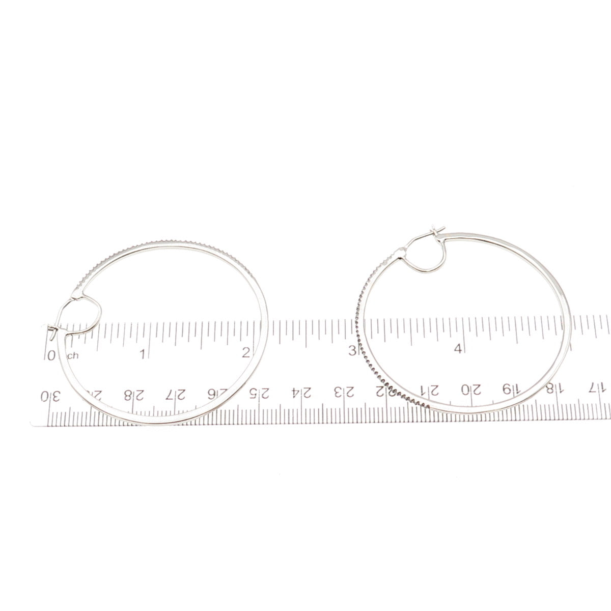 Sun 925 Sterling Silver Real Round-Cut Diamond Hoop Earrings