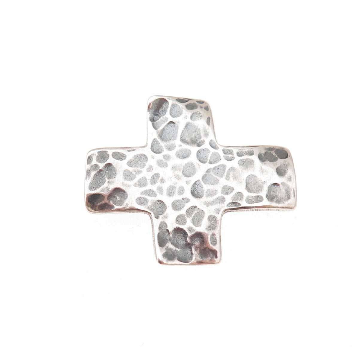 Silpada 925 Sterling Silver Vintage Cross Hammered Oxidized Slide Charm Pendant