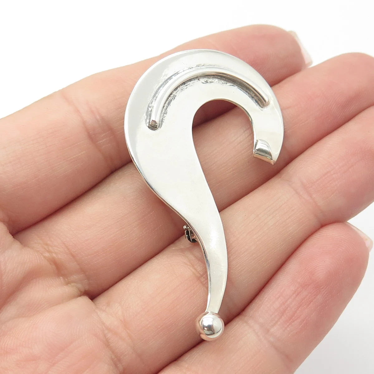 925 Sterling Silver Vintage di Vera Modernist Pin Brooch