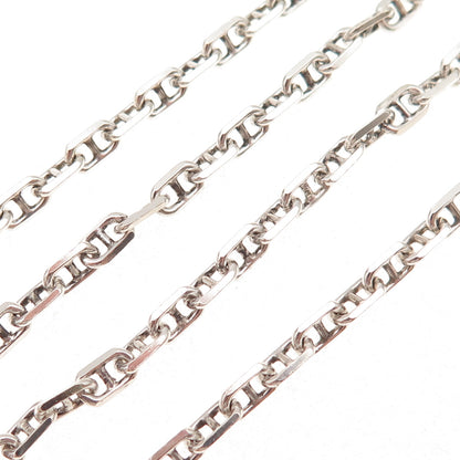 925 Sterling Silver Vintage Italy Anchor Mariner Chain Necklace 24"