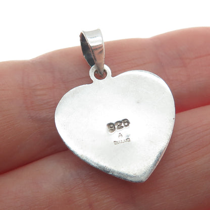 925 Sterling Silver Vintage Modernist Heart Minimalist Charm Pendant