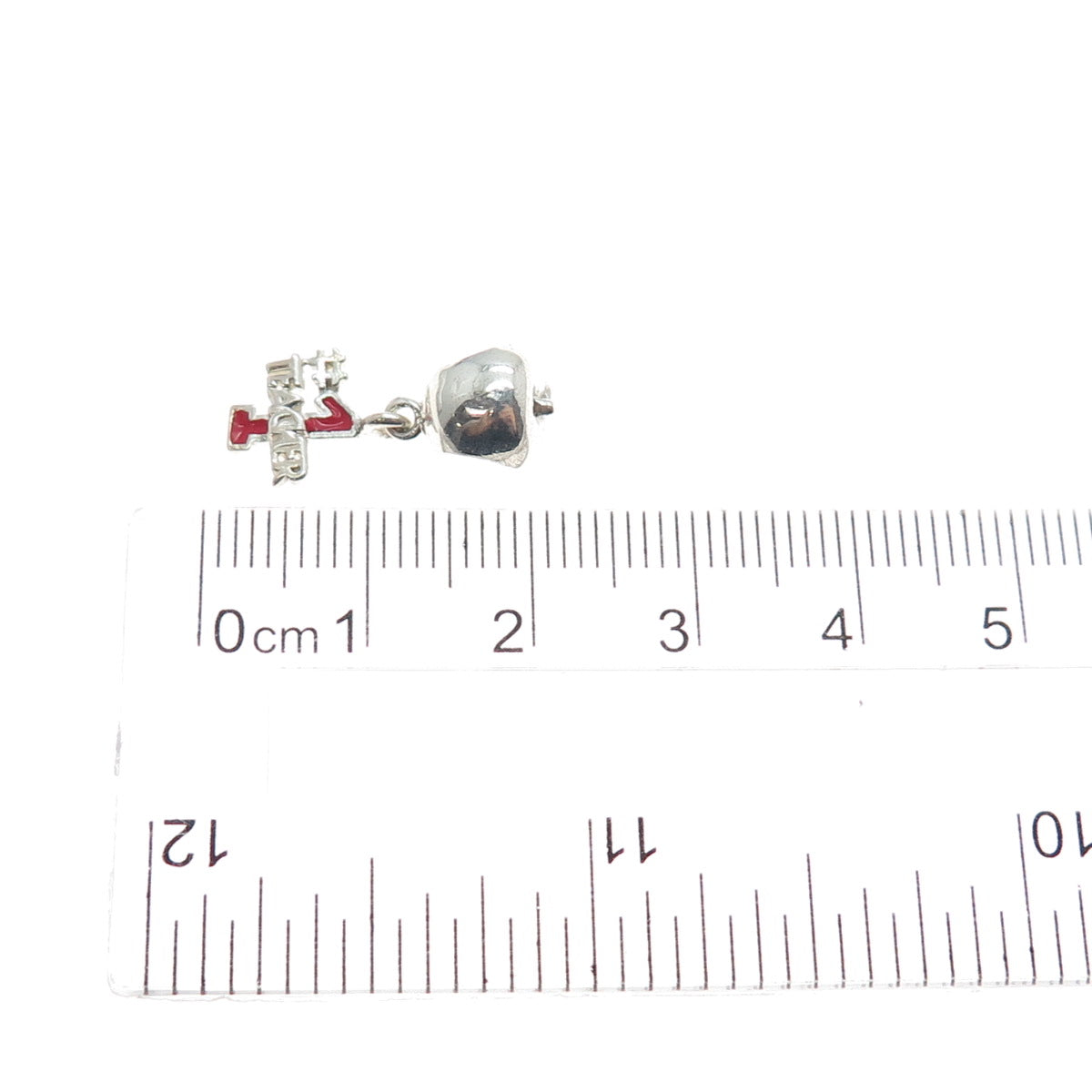 REFLECTION BEADS 925 Sterling Silver Enamel #1 Teacher Apple Slide Dangle Charm