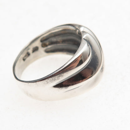 Chapal Zenray 925 Sterling Silver Vintage Modernist Oxidized Ring Size 10