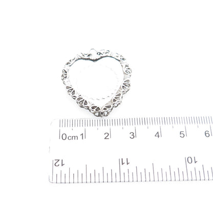 925 Sterling Silver Vintage Happy Birthday Heart Charm Pendant