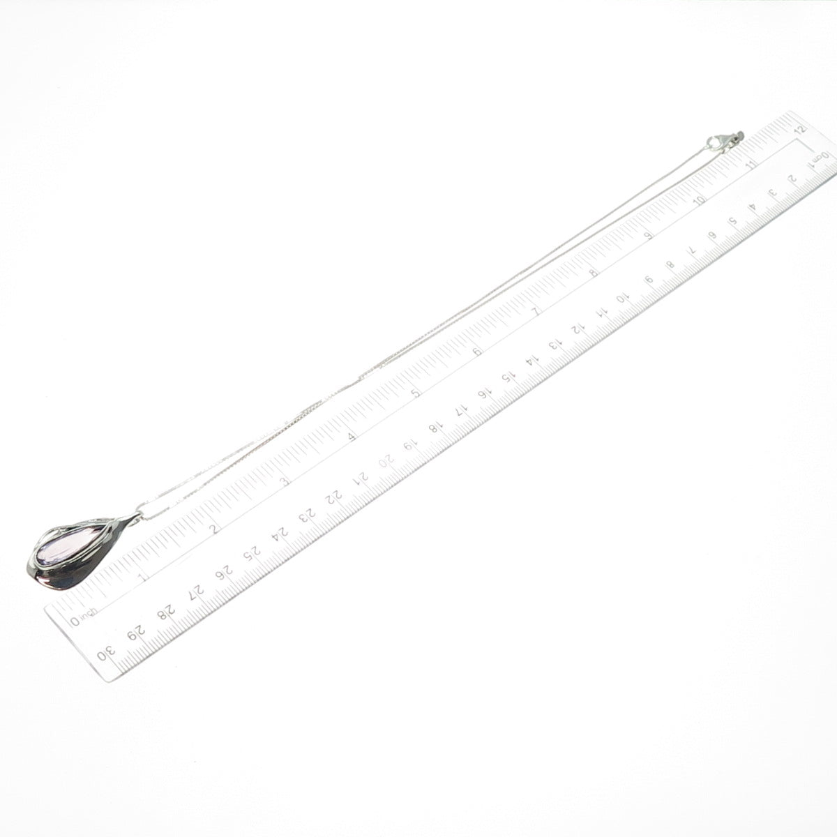 HAGIT GORALI 925 Sterling Silver Vintage Real Amethyst Box Chain Necklace 20"