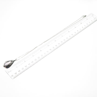 HAGIT GORALI 925 Sterling Silver Vintage Real Amethyst Box Chain Necklace 20"