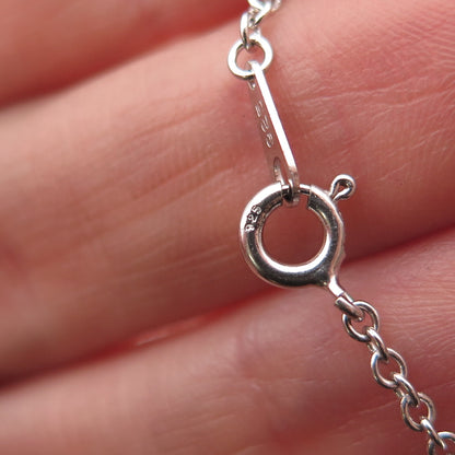 925 Sterling Silver Champagne & White C Z Cable Chain Necklace 16"