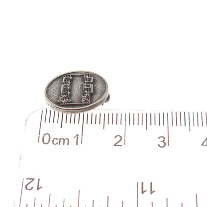Dieges & Clust 925 Sterling Silver Vintage Music Notes Oxidized Pin Brooch
