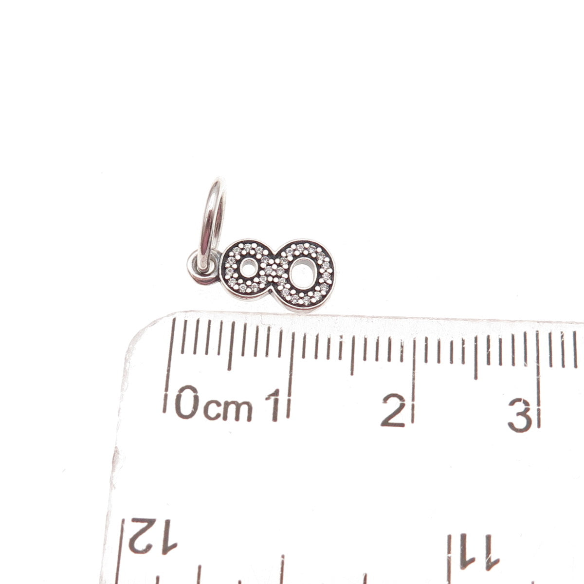 Pandora 925 Sterling Silver C Z Lucky Number 8 SET of 9 Charm Pendants