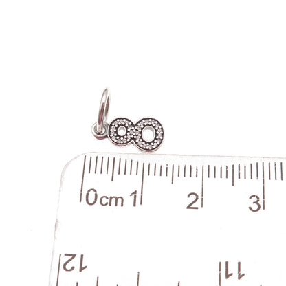 Pandora 925 Sterling Silver C Z Lucky Number 8 SET of 9 Charm Pendants