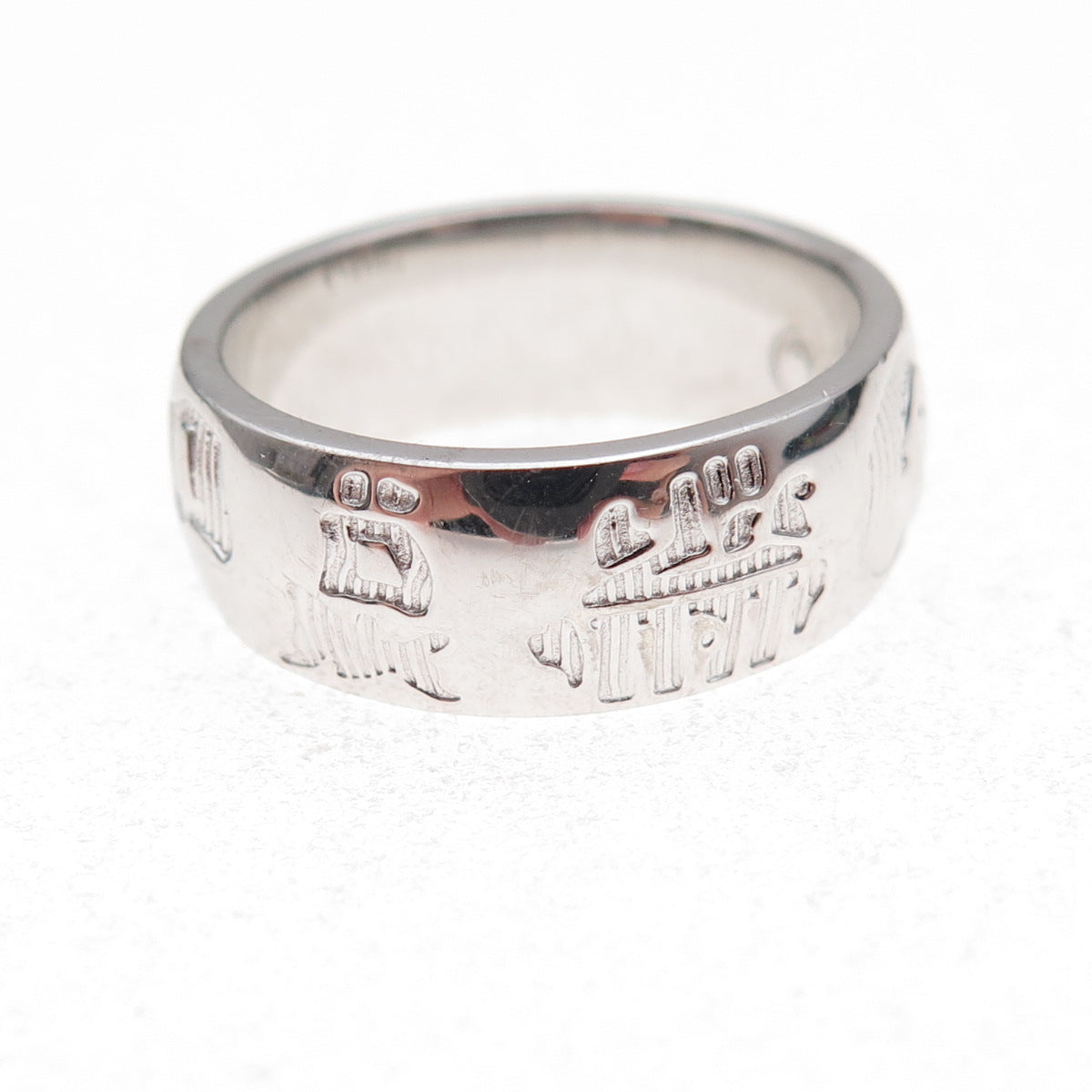 Solvar 925 Sterling Silver History of Ireland Band Ring Size 7.5